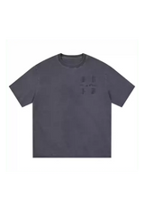 MEDM SS25 Basic Logo Washed Tee in dark gray with a relaxed fit and minimal logo design