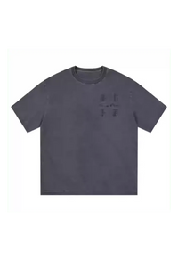 MEDM SS25 Basic Logo Washed Tee in dark gray with a relaxed fit and minimal logo design