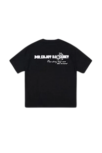 MEDM SS25 Big M Daisy Print Tee in black with stylish back print from Mr Enjoy Da Money