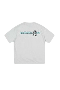 MEDM SS25 Big M Daisy Print Tee in white with colorful back design by Mr Enjoy Da Money
