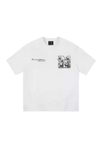 MEDM SS25 Big M Daisy Print Tee in white featuring unique graphic design and comfortable fit