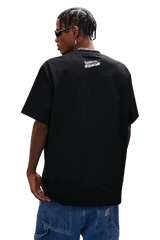 Back view of MEDM SS25 Dog Polaroid Tee in black, showcasing a relaxed fit and eye-catching graphic design