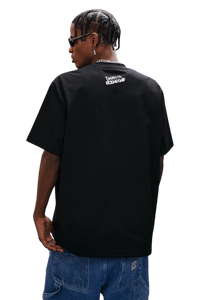Back view of MEDM SS25 Dog Polaroid Tee in black, showcasing a relaxed fit and eye-catching graphic design