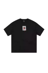 MEDM SS25 Dog Polaroid Tee in black featuring a unique dog graphic on the front