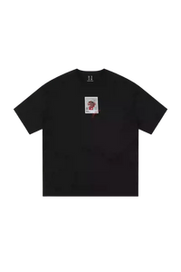 MEDM SS25 Dog Polaroid Tee in black featuring a unique dog graphic on the front