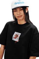 MEDM SS25 Dog Polaroid Tee in black featuring a playful graphic on the front for a trendy casual look
