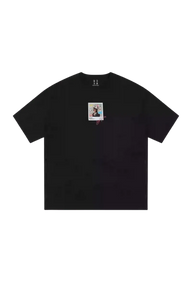 MEDM SS25 Dog Polaroid Tee in black featuring a colorful graphic on the chest