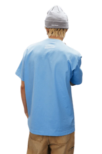 Back view of a blue MEDM SS25 Dog Polaroid Tee for casual streetwear style
