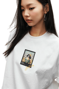 MEDM SS25 Dog Polaroid Tee featuring a stylish design on a white t-shirt for casual wear