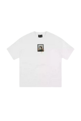 MEDM SS25 Dog Polaroid Tee in white featuring a unique graphic design on the front