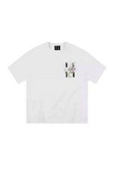 Mr Enjoy Da Money MEDM SS25 Floral Embroidery Tee in White with Colorful Floral Design