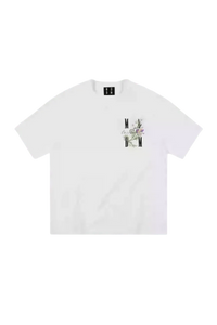 Mr Enjoy Da Money MEDM SS25 Floral Embroidery Tee in White with Colorful Floral Design