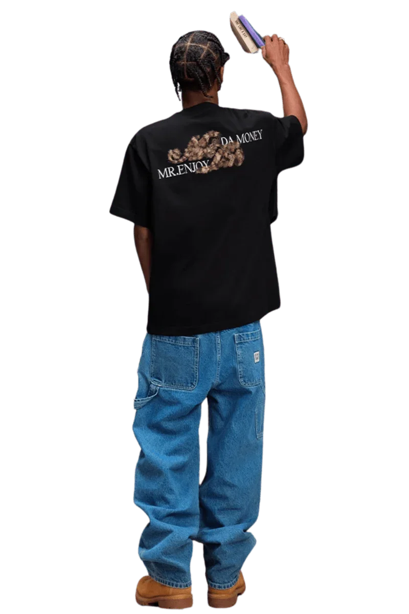 MEDM SS25 Leopard Fur Big M Tee by Mr Enjoy Da Money in a stylish black design perfect for casual wear