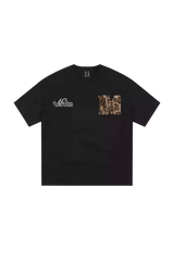 MEDM SS25 Leopard Fur Big M Tee in black with a stylish leopard print pocket for casual wear