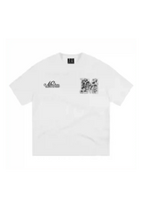 MEDM SS25 Leopard Fur Big M Tee in white with leopard print logo design