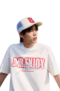 MEDM SS25 Neon Spray Paint Tee by Mr Enjoy Da Money in a stylish white design with bold graphics
