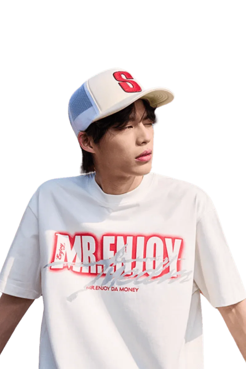 MEDM SS25 Neon Spray Paint Tee by Mr Enjoy Da Money in a stylish white design with bold graphics