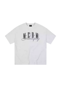 Mr Enjoy Da Money MEDM SS25 Serendipity Embroidery Tee in white with stylish graphic design