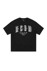 MEDM SS25 Small Pearl Tee in black featuring a stylish graphic design for a trendy look.