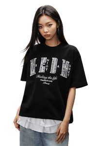 MEDM SS25 Small Pearl Tee in Black with Bold Graphic Design for Stylish Casual Looks