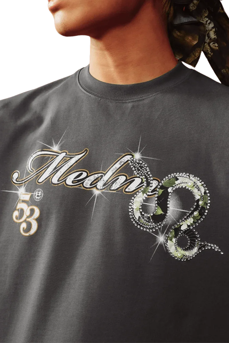 MEDM SS25 Snake Year Limited Edition Tee featuring a stylish snake design and sparkling details