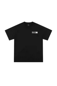 MEDM SS25 The Time Basic Logo Tee in black with white logo detail for casual wear
