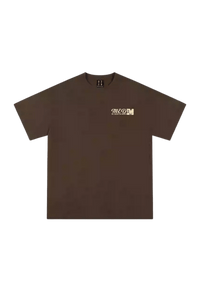 MEDM SS25 The Time Basic Logo Tee in brown color with minimalist logo design