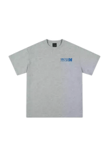 MEDM SS25 The Time Basic Logo Tee in Grey with Blue Logo for Casual Wear