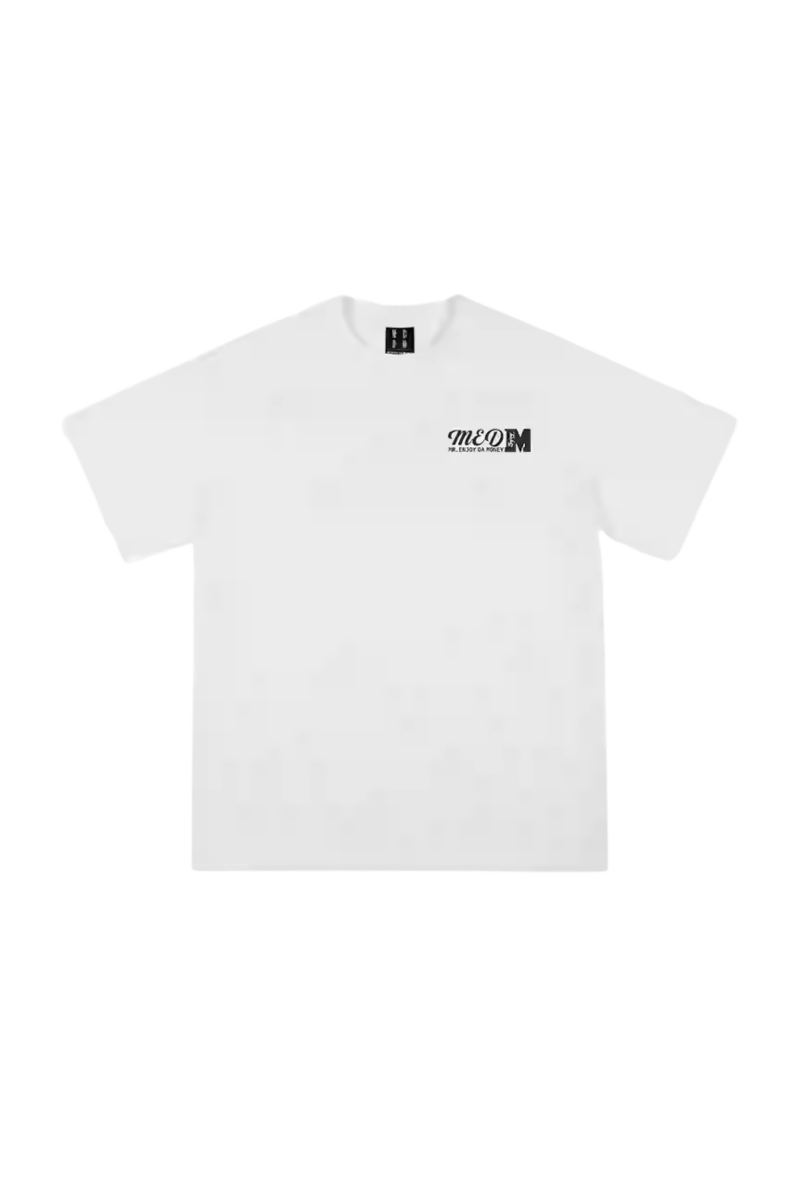 White MEDM SS25 The Time Basic Logo Tee with a simple logo design for casual wear