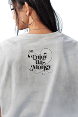 Back view of the MEDM SS25 Washed Angel Butterfly Tee by Mr Enjoy Da Money featuring unique logo design