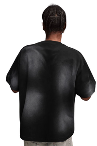 MEDM SS25 Washed Arch Logo Tee in black, featuring a relaxed fit and unique washed design