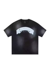 Mr Enjoy Da Money MEDM SS25 Washed Arch Logo Tee in black with bold graphic design