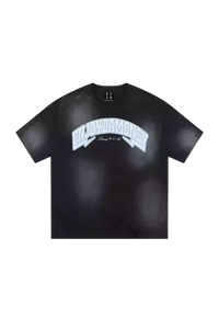 Mr Enjoy Da Money MEDM SS25 Washed Arch Logo Tee in black with bold graphic design