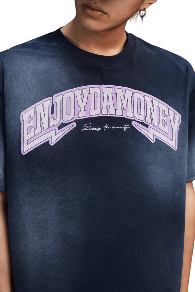 MEDM SS25 Washed Arch Logo Tee in navy with bold graphic for a stylish casual look