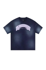 MEDM SS25 Washed Arch Logo Tee in Navy with Retro Graphic Design for Casual Style