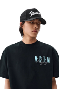 Black MEDM Three Colour Print Tee from Mr Enjoy Da Money with stylish lettering