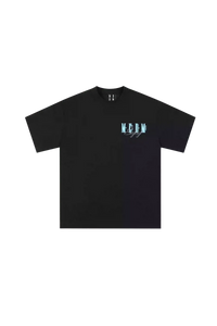 Black MEDM Three Colour Print Tee by Mr Enjoy Da Money with bold blue graphic design