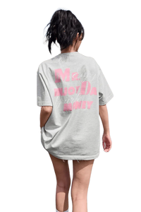 Back view of MEDM Three Colour Print Tee in grey featuring stylish graphics by Mr Enjoy Da Money