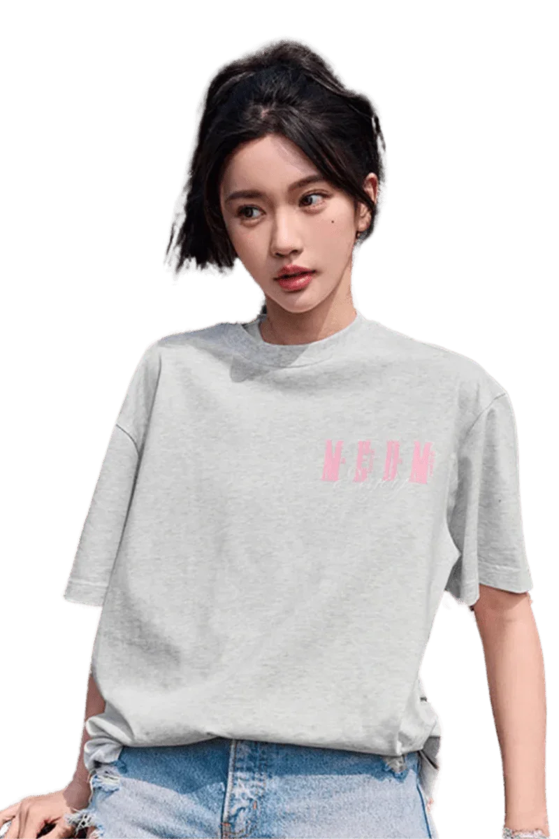 Grey MEDM Three Colour Print Tee featuring a casual style and comfortable fit