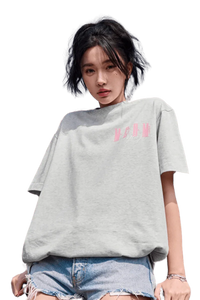 MEDM Three Colour Print Tee in Grey with a relaxed fit for casual style and comfort