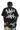 Back view of MEDM White Rose Embroidery Tee black shirt with white rose design worn by male model
