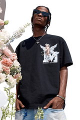 SS24 Colored Angel Series Print Tee featuring vibrant design and relaxed fit by Mr Enjoy Da Money