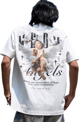 Mr Enjoy Da Money SS24 Colored Angel Series Print Tee featuring angel graphic on the back