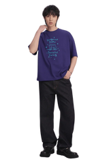 Dangerous People Peaceful Living Hand Painted Tee in Purple with Casual Style and Comfortable Fit
