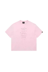 Dangerous People Peaceful Living Hand Painted Tee in light pink with unique graphic design