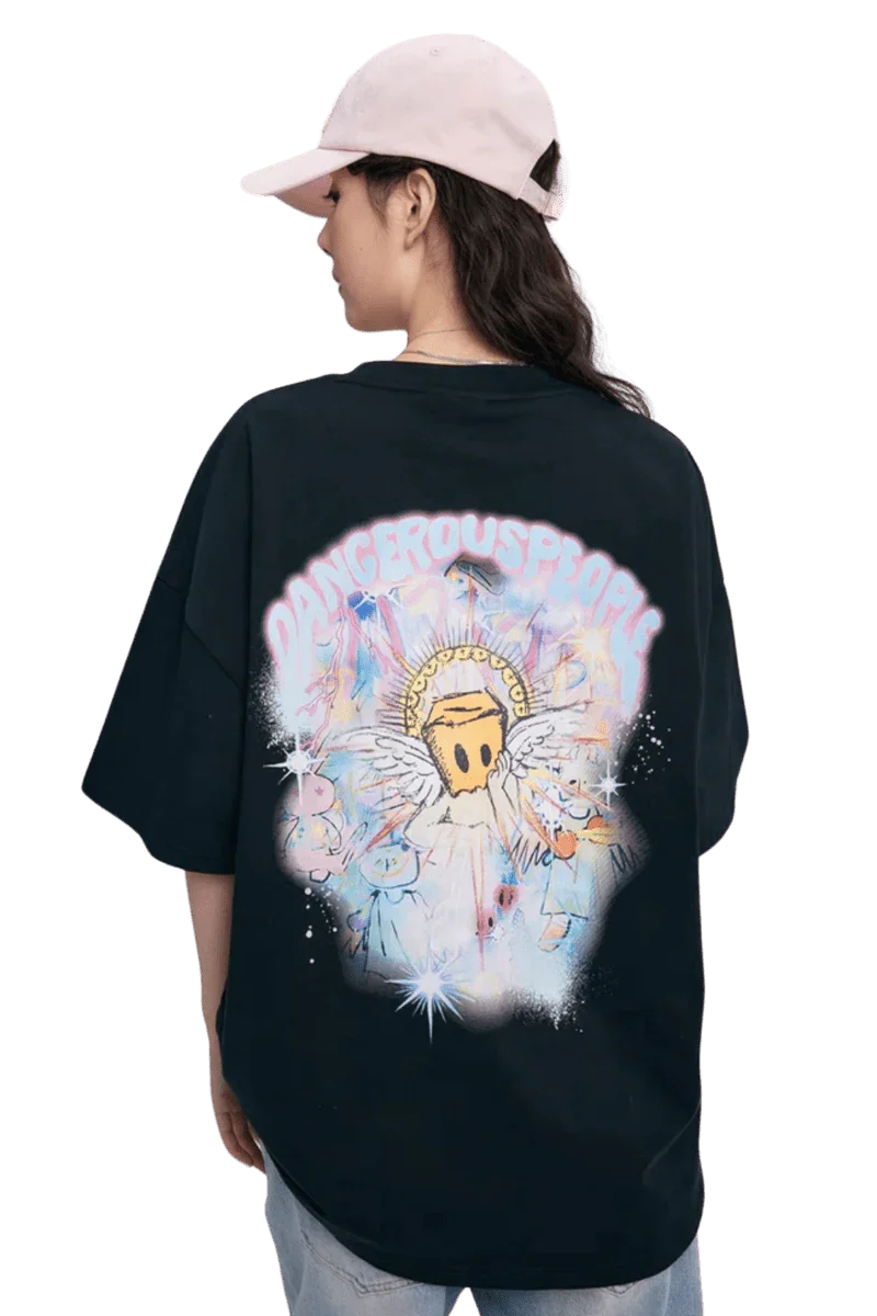 Rainbow Angel t-shirt by Dangerous People featuring colorful graphic and oversized fit for casual style