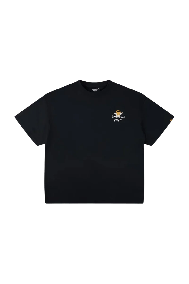 Dangerous People Rainbow Angel t-shirt in black with a colorful graphic design on the front