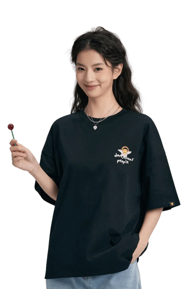 Black Rainbow Angel t-shirt by Dangerous People featuring a playful graphic design