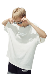 Men's Dangerous People reflective wording t-shirt in white with a relaxed fit and trendy design