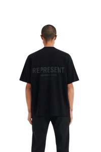 Black Represent Owners Club T-Shirt featuring a bold logo on the back for a casual look